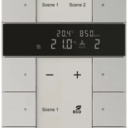 Controllore grande ABB-Tenton, 10 tasti, CO2/umidità, alu-argento 
