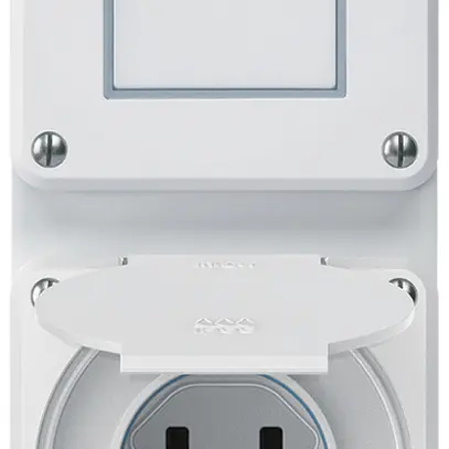 Combinazione INC robusto 2×1, interruttore schema 3/presa T23 IP55 bianco 