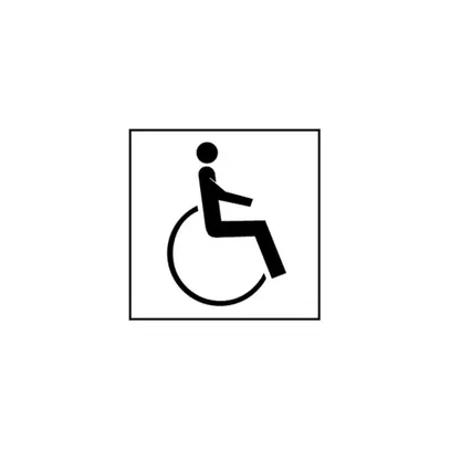 Feuille pos.symbol 'Fauteuil roulant' EDIZIOdue noir 42×42p.lp.LED 