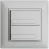 Poussoir ENC KNX 2× EDIZIOdue gris clair RGB sans LED avec insert papier 