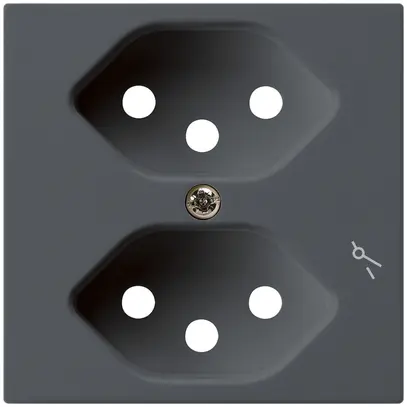 Plaque frontale kallysto 2×T13/1 60×60mm anthracite pour prise 2×T13/1 