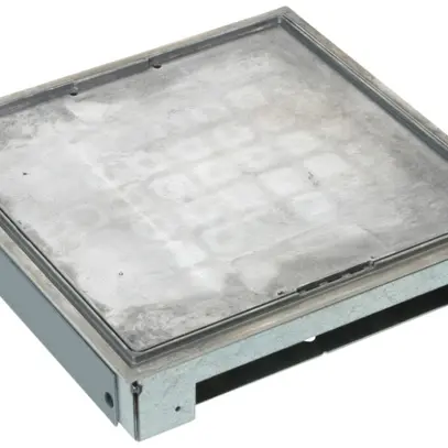 Scatola a strappo h=62…90mm bordo tappeto per canale a filo 30×200mm 