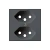 Placca frontale kallysto 2×T13 60×60mm antracite per presa 2×T13 