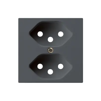 Placca frontale kallysto 2×T13 60×60mm antracite per presa 2×T13 