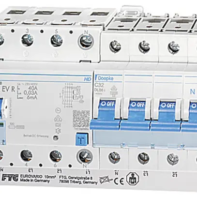 Set disjoncteur différentiel Doepke DFS 4 A EV EV-FI-LS SET, 32A alim. en bas 
