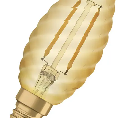 Lampe LED LEDVANCE Vintage E14 1.5W 120lm 2400K Ø35×100mm rainuré claire or 