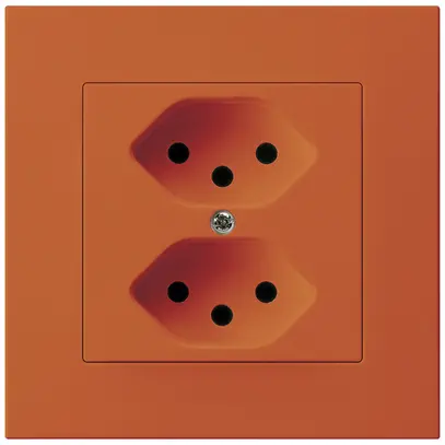 Presa INC Hager KPR, 2×T13, 10A 250V, arancione 