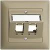 UP-Montageset EDIZIOdue, mit Schrägauslasshaube, für 2×RJ45, sand 