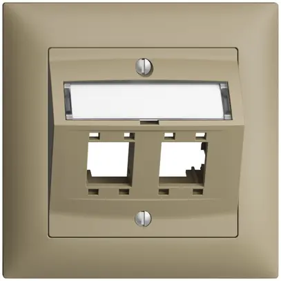 Kit montaggio ENC EDIZIOdue, con cappa di uscita obliqua, per 2×RJ45, sand 