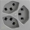 Prise 3×T23 Feller EDIZIOdue F, 1×séparé, bornes enfichables, silver 