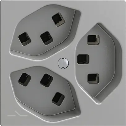 Prise 3×T23 Feller EDIZIOdue F, 1×séparé, bornes enfichables, silver 