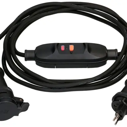 Rallonge MH T13/T13 IP55 avec FI 30mA type A Td 3×1.5mm² 5m noir 