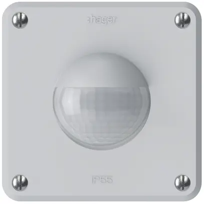 Rilevatore di movimento INC Hager robusto IP55 C 3 fili grigio chiaro 