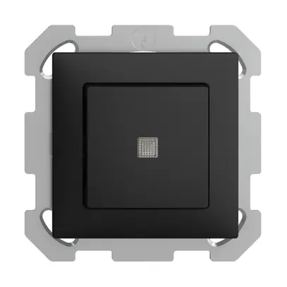 Pulsante luminoso INC EDIZIOdue A-R/1P nero con lente, LED giallo 