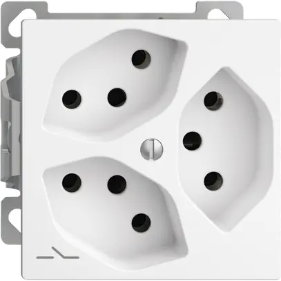 Presa AP EDIZIOdue 3×T13 bianco 1×S interno per combin.c.shutter 