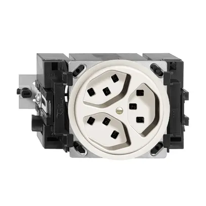 Presa INS 3×T23 16A bianco 53mm FH con mors. innest. 