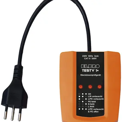 Tester per prese ELBRO TESTY 1+ per T12, T13, T23, CATII, 300V, IP40 