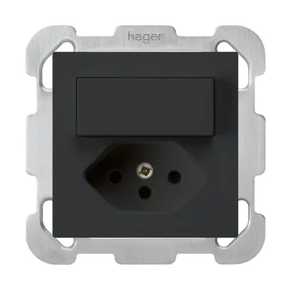 Combinazione INC 3/1P+T13 nero kallysto con piastra di fissaggio 