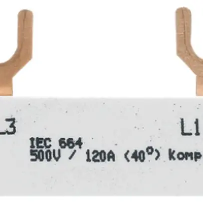 Pettine di raccordo Hager 3P 3L forca 10mm² 63A 122.5×7mm bianco 