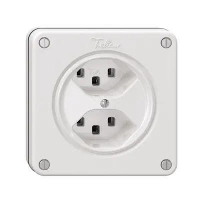 Presa NUPU NEVO, 2×T23, bianco 