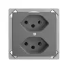 Prise INC EDIZIOdue 2×T13 gris foncé 