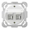 Insert prise ENC basico B cat.6 2×RJ45/s plaque de fixation s.oblique blanc 