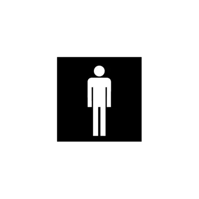 Feuille neg.sym.'WC Messieurs' EDIZIOdue noir 42×42 pour lampe LED 