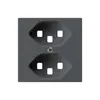 Plaque frontale kallysto 2×T23 60×60mm anthracite pour prise 2×T23 