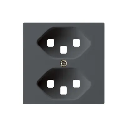 Placca frontale kallysto 2×T23 60×60mm antracite per presa 2×T23 