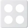 Plaque de recouvrement basico 2×2 4×Ø43mm blanc 