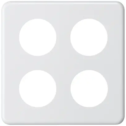 Plaque de recouvrement basico 2×2 4×Ø43mm blanc 