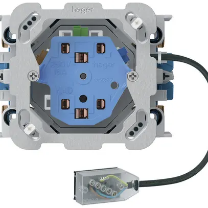 EB-Steckdose 2×Typ 13/23 Hager L1 Technofil mit EB-Dose G3 