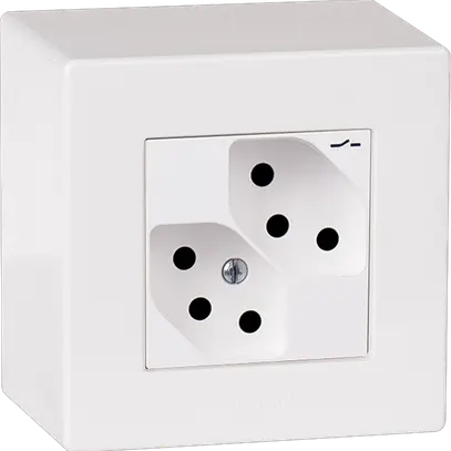 Presa AP ATO 2×T13 1×S bianco grd.I 