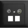 Prise multimédia 15dB INC Edue FKE, prise de passage, pour 2×RJ45 Keystone, noir 