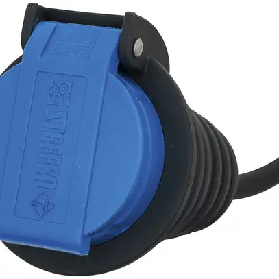 Presa mobile Steffen T13 IP55 10A 250V, antracite/coperchio blu chiaro 