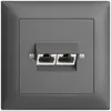 Presa di raccordo INC 2×RJ45/s 8P sep.EDIZIOdue grigio scuro ITplus 