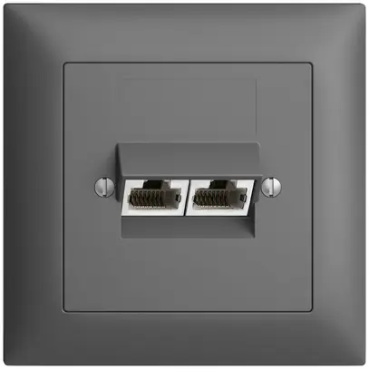 Presa di raccordo INC 2×RJ45/s 8P sep.EDIZIOdue grigio scuro ITplus 