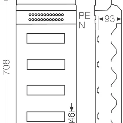 Tableau de distribution AP Hensel KV4548 4×12×18mm, IP54 