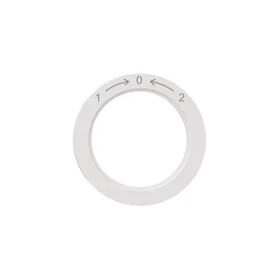 Kennscheibe NEVO, f.Drehschalter, 1 -> 0 <- 2, weiss 