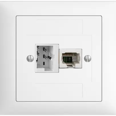 Prise INC 1×T+T,1×RJ45/u 4P EDIZIOdue ITplus ITM blanc 