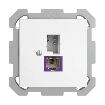 Prise ENC T+T 6P/1×RJ45 DSL-à large bande EDIZIOdue blanc 