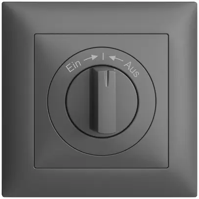 Kit frontal EDIZIOdue Ein->I<-Aus gris foncé 88×88mm pour contact pivotant 