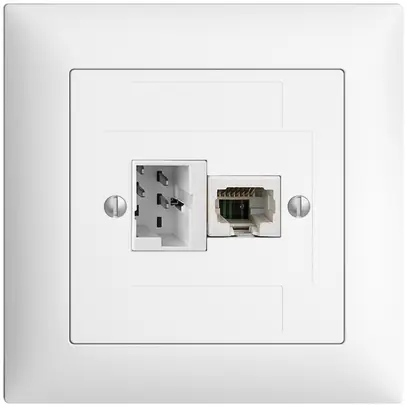 Boîte de raccordement ENC 1×TT,1×RJ45/u 4P EDIZIOdue ITplus ITM blanc 