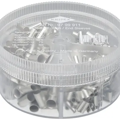 Assortimento estremità d.cavo KNIPEX c.capicorda non isolati 350 pezzi 