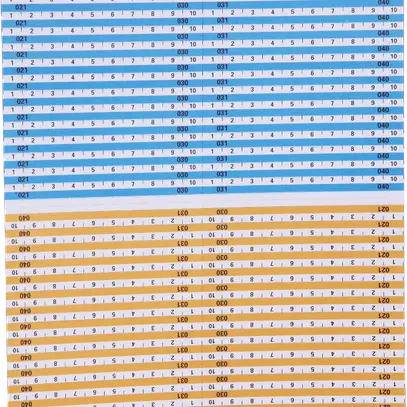 Foglio striscia indicatrice R&M VS Modular 021-040 blu/arancione 