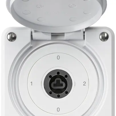 Interruttore a chiave INC robusto IP55 con copertura senza cilindro S2/1P bianco 