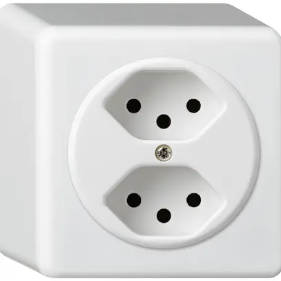 Presa AP basico 2×tipo 13 bianco h=54mm 