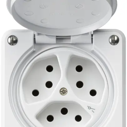Prise ENC robusto 3×type 13/1 blanc 