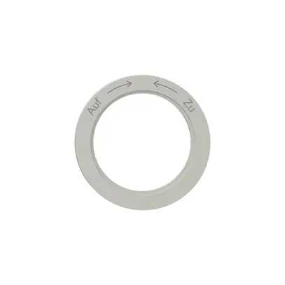 Disco indicatore NEVO, p.interruttore rotativo, Auf-> <-Zu, grigio chiaro 