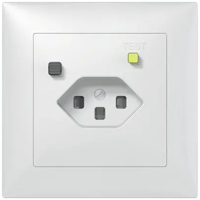 Prise FI ENC SIDUS B T23 30mA, shutter, blanc brillant 